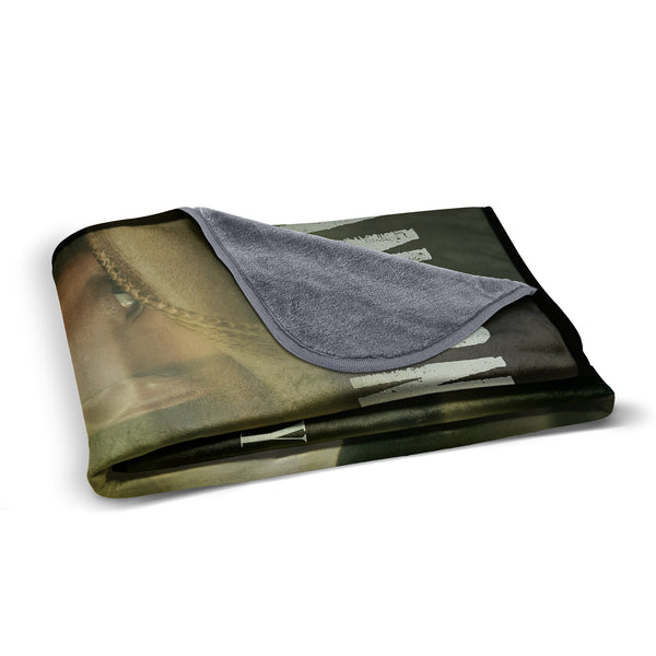Highway Desperado Fleece Blanket Folded